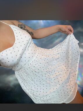 BB Dakota White Polka Dot Midi Dress